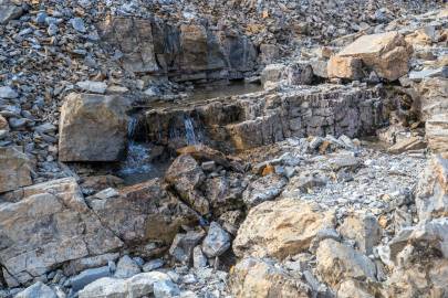 Fire Creek appears to run across some bedrock before disappearing.