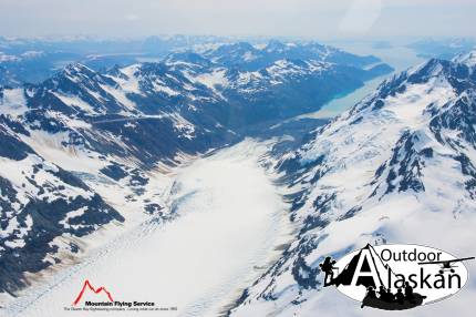 Looking south down Rendu Glacier & Inlet, out past Composite Island and over Glacier Bay. July 2009.