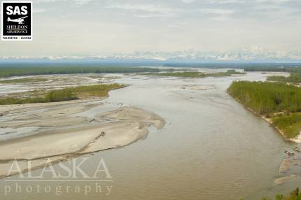 Taking off over the Susitna River flying out of Talkeetna.