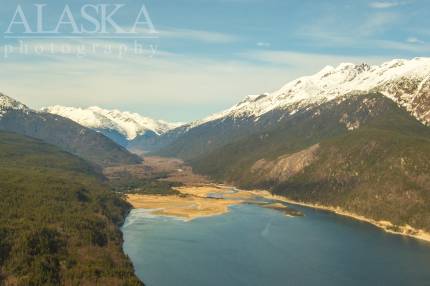 Looking up Taiya River as it enters Taiya Inlet.